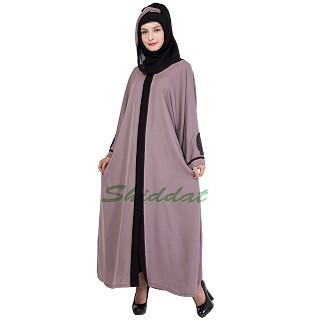 Front open Islamic dress- Mountbatten Pink